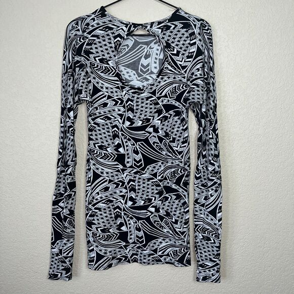 Campaigne Womens Sz S Mini Dress Black White Keyhole Back Y2K - Picture 4 of 4